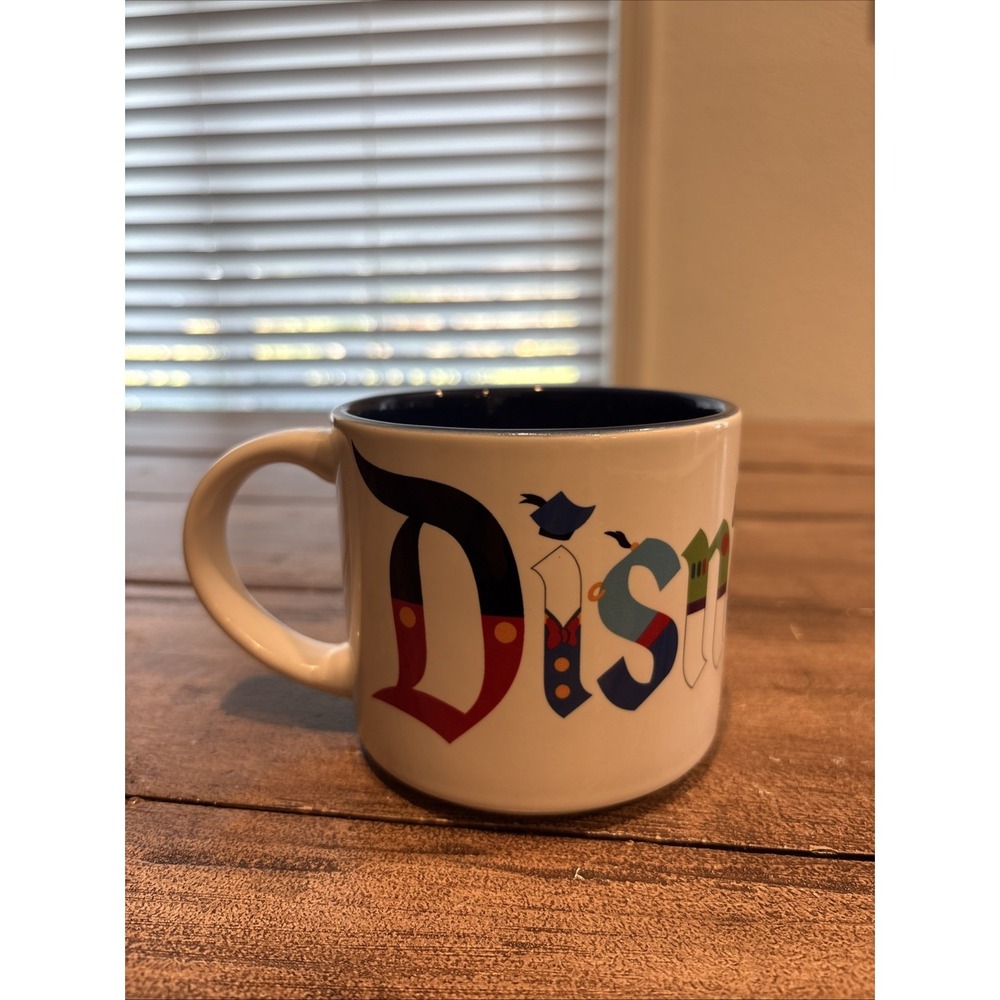 Disneyland Calligraphy Character Letters 14 oz Coffee Mug, Disneyland